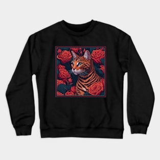 Вengal cat. Style vector (red version 2 bengal cat) Crewneck Sweatshirt